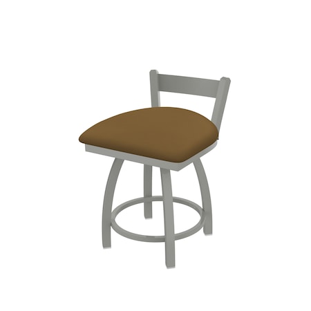 Holland Bar Stool Co. 18" Low Back Swivel Vanity Stool, Nickel Finish, Canter Saddle Seat 82118AN012